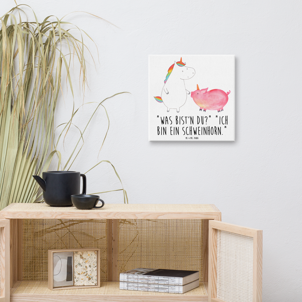 Leinwand Bild Einhorn + Schweinhorn Leinwand, Bild, Kunstdruck, Wanddeko, Dekoration, Einhorn, Einhörner, Einhorn Deko, Pegasus, Unicorn, Freundschaft, Schweinhorn, Schwein, Freundin, Schweinchen