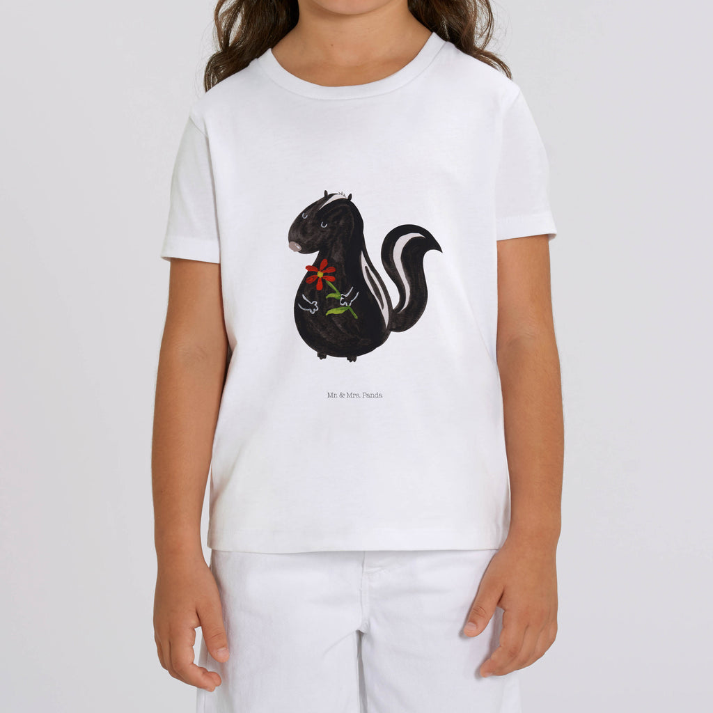 Organic Kinder T-Shirt Stinktier Blume Kinder T-Shirt, Kinder T-Shirt Mädchen, Kinder T-Shirt Jungen, Stinktier, Skunk, Wildtier, Raubtier, Stinker, Stinki, Tagträumer, verträumt, Dreams, Träume