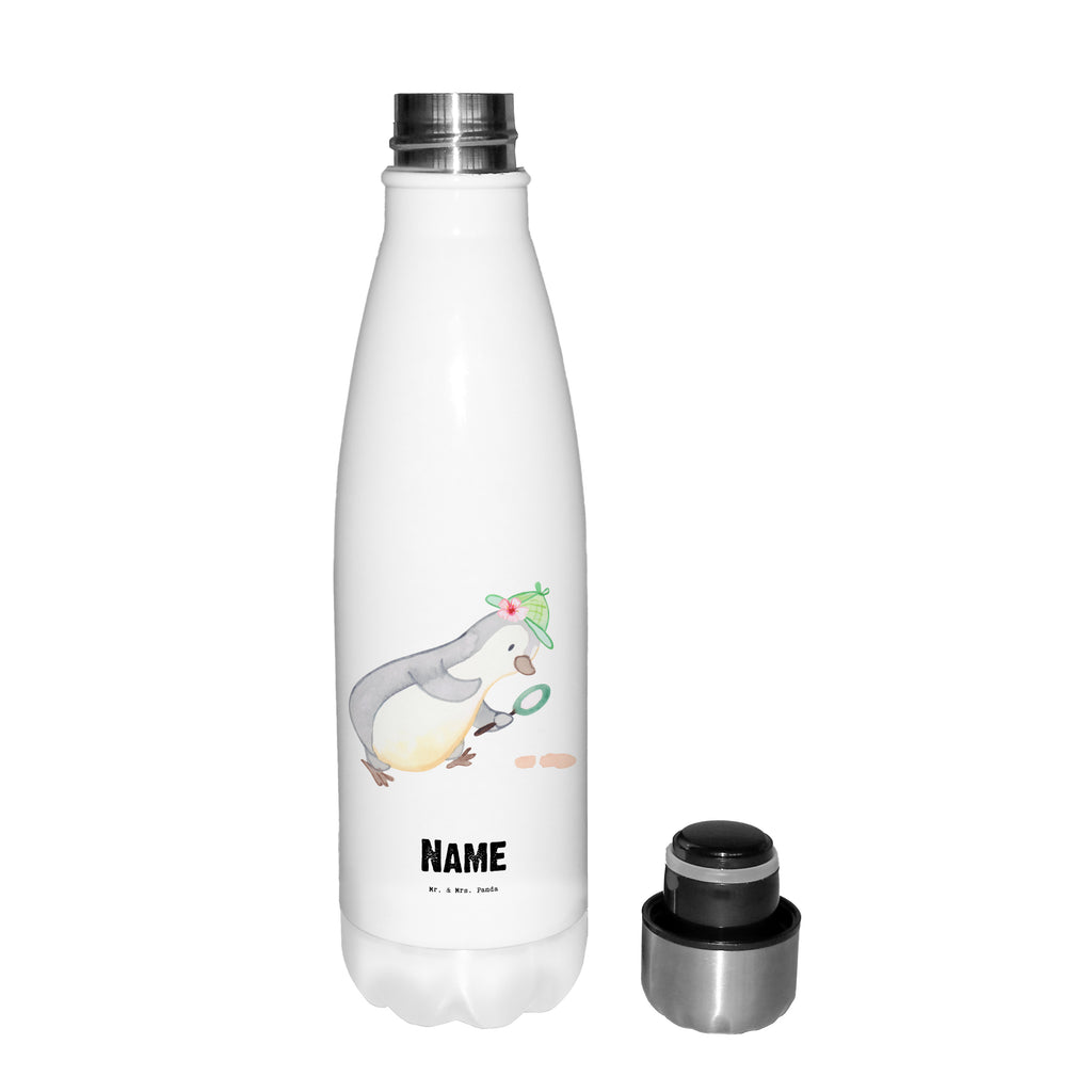 Personalisierte Thermosflasche Detektivin mit Herz Personalisierte Isolierflasche, Personalisierte Thermoflasche, Personalisierte Trinkflasche, Trinkflasche Mit Namen, Wunschname, Bedrucken, Namensflasche, Beruf, Ausbildung, Jubiläum, Abschied, Rente, Kollege, Kollegin, Geschenk, Schenken, Arbeitskollege, Mitarbeiter, Firma, Danke, Dankeschön, Detektivin, Ermittlerin, Agentin, Privatdetektei, Berufsdetektivin, Wirtschaftsdetektei, Detektivausbildung, Spurensuche