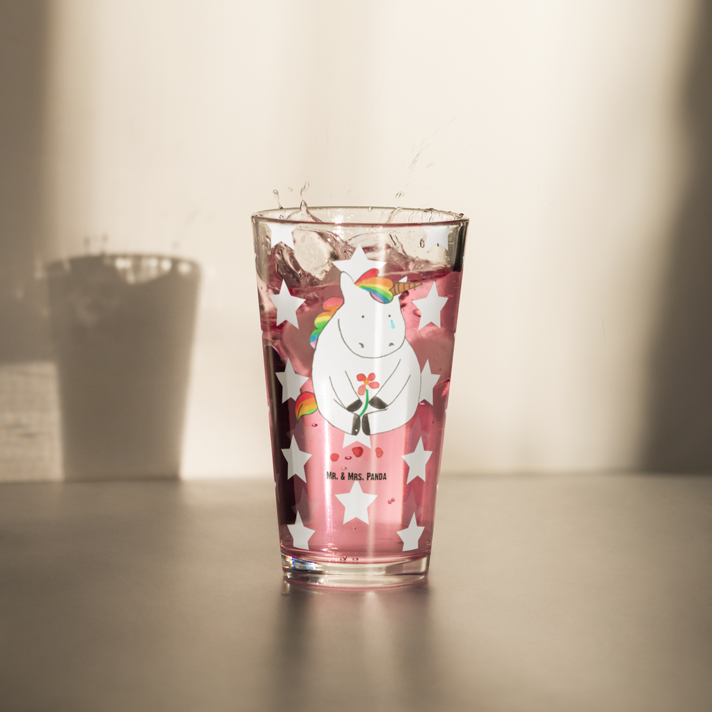 Premium Trinkglas Einhorn Traurig Trinkglas, Glas, Pint Glas, Bierglas, Cocktail Glas, Wasserglas, Einhorn, Einhörner, Einhorn Deko, Pegasus, Unicorn, Glitzer, Trösten. Freundschaft, Freunde, Liebe, Trauer, Grußkarte, Blume