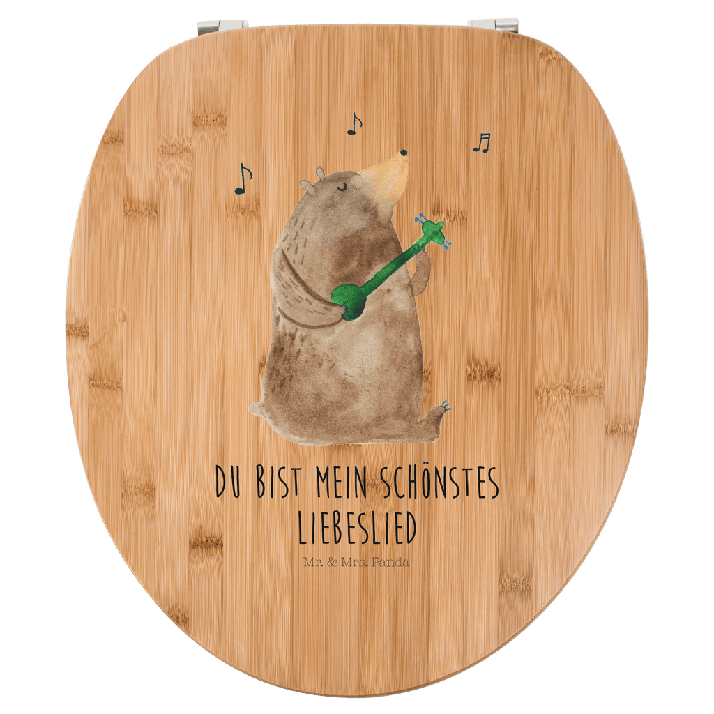 Motiv WC Sitz Bär Lied Klobrille, Klodeckel, Toilettendeckel, WC-Sitz, Toilette, Bär, Teddy, Teddybär, Bärchen, Bear, Liebeslied, Lied, Song, Valentinstag, Valentine, Geschenk, Partner, Liebe, Freundin, Frau, Herz, Spruch