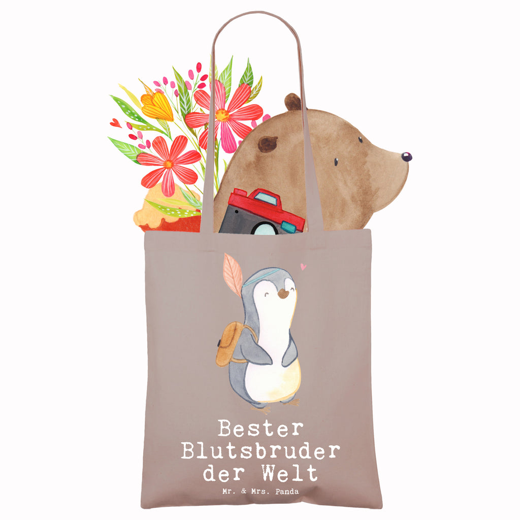 Tragetasche Pinguin Bester Blutsbruder der Welt Beuteltasche, Beutel, Einkaufstasche, Jutebeutel, Stoffbeutel, für, Dankeschön, Geschenk, Schenken, Geburtstag, Geburtstagsgeschenk, Geschenkidee, Danke, Bedanken, Mitbringsel, Freude machen, Geschenktipp, Abteilungsleiter, Leiter, Geschäftsführer, Vorgesetzter, Kollege, Arbeit, Büro, Abschiedsgeschenk, Ruhestand, Abschied, Chef