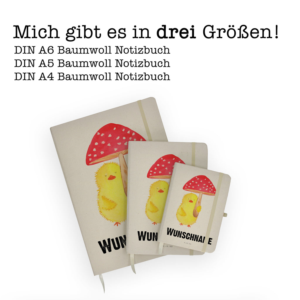 DIN A4 Personalisiertes Notizbuch Küken Fliegenpilz Personalisiertes Notizbuch, Notizbuch mit Namen, Notizbuch bedrucken, Personalisierung, Namensbuch, Namen, Ostern, Osterhase, Ostergeschenke, Osternest, Osterdeko, Geschenke zu Ostern, Ostern Geschenk, Ostergeschenke Kinder, Ostern Kinder, Küken, Fliegenpilz, Glückspilz, Frohe Ostern, Ostergrüße