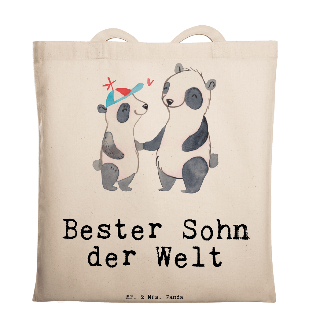 Tragetasche Panda Bester Sohn der Welt Beuteltasche, Beutel, Einkaufstasche, Jutebeutel, Stoffbeutel, Tasche, Shopper, Umhängetasche, Strandtasche, Schultertasche, Stofftasche, Tragetasche, Badetasche, Jutetasche, Einkaufstüte, Laptoptasche, für, Dankeschön, Geschenk, Schenken, Geburtstag, Geburtstagsgeschenk, Geschenkidee, Danke, Bedanken, Mitbringsel, Freude machen, Geschenktipp, Sohn, Sohnemann, Söhnchen, Bube, Bub, Nachwuchs, Nachkomme, Kind, Familie, Vater, Belohnung