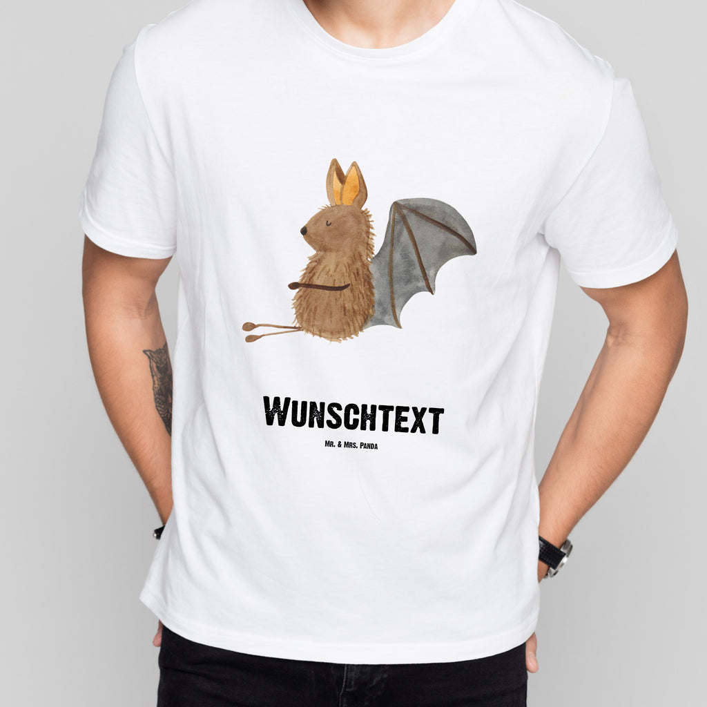 Personalisiertes T-Shirt Fledermaus sitzend T-Shirt Personalisiert, T-Shirt mit Namen, T-Shirt mit Aufruck, Männer, Frauen, Tiermotive, Gute Laune, lustige Sprüche, Tiere, Fledermaus, Fledermäuse, Motivation, entspannen