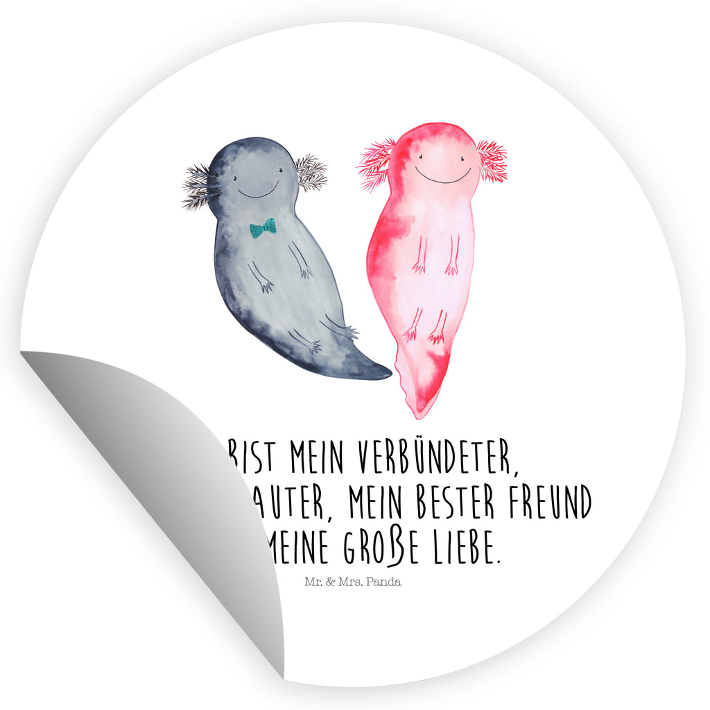 Rund Aufkleber Axolotl Freundin Sticker, Aufkleber, Etikett, Axolotl, Molch, Axolot, Schwanzlurch, Lurch, Lurche, Liebe, große Liebe, Liebesbeweis, Freund, Verlobter, Ehemann, Jahrestag, Valentinstag