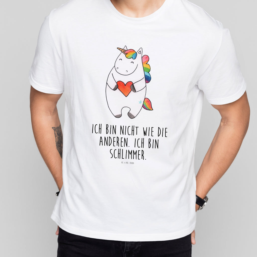 T-Shirt Standard Einhorn Herz T-Shirt, Shirt, Tshirt, Lustiges T-Shirt, T-Shirt mit Spruch, Party, Junggesellenabschied, Jubiläum, Geburstag, Herrn, Damen, Männer, Frauen, Schlafshirt, Nachthemd, Sprüche, Einhorn, Einhörner, Einhorn Deko, Pegasus, Unicorn, Herz, schlimm, böse, witzig, lustig, Freundin, anders, bunt