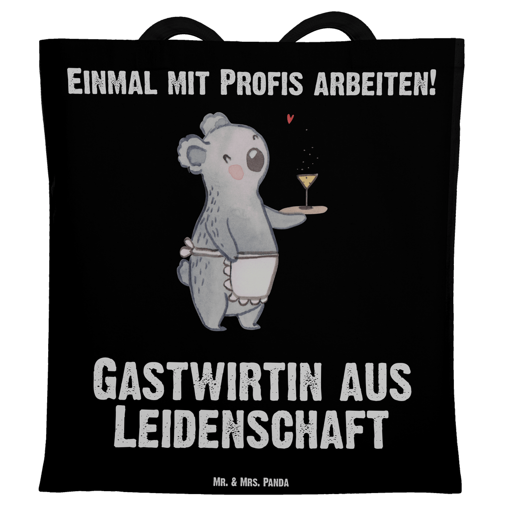 Tragetasche Gastwirtin aus Leidenschaft Beuteltasche, Beutel, Einkaufstasche, Jutebeutel, Stoffbeutel, Tasche, Shopper, Umhängetasche, Strandtasche, Schultertasche, Stofftasche, Tragetasche, Badetasche, Jutetasche, Einkaufstüte, Laptoptasche, Beruf, Ausbildung, Jubiläum, Abschied, Rente, Kollege, Kollegin, Geschenk, Schenken, Arbeitskollege, Mitarbeiter, Firma, Danke, Dankeschön, Kneipenwirtin, Gastwirtin, Gaststätte, Kneipe, Eröffnung, Barkeeperin, Rum, Bar