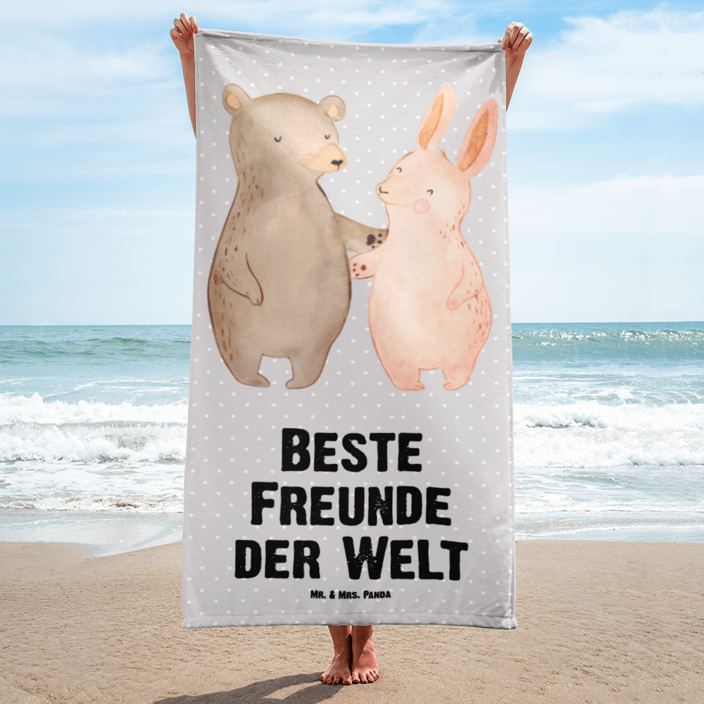 XL Badehandtuch Hase Beste Freunde der Welt Handtuch, Badetuch, Duschtuch, Strandtuch, Saunatuch, für, Dankeschön, Geschenk, Schenken, Geburtstag, Geburtstagsgeschenk, Geschenkidee, Danke, Bedanken, Mitbringsel, Freude machen, Geschenktipp, Freunde, best friends, Freundschaft, Freundin, Freund, Clique, Kumpel, bae, bff