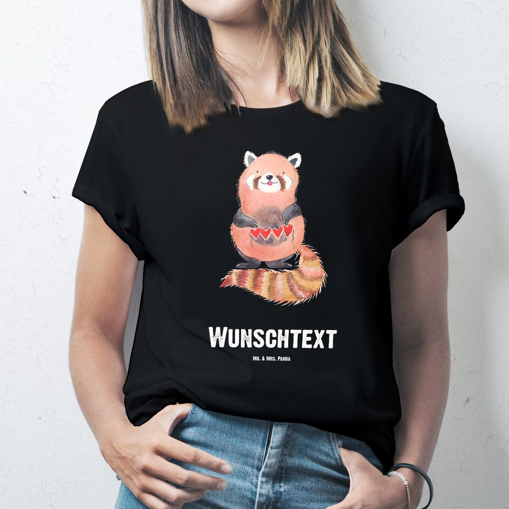 Personalisiertes T-Shirt Roter Panda T-Shirt Personalisiert, T-Shirt mit Namen, T-Shirt mit Aufruck, Männer, Frauen, Wunschtext, Bedrucken, Tiermotive, Gute Laune, lustige Sprüche, Tiere, Panda, Liebe, Rot, Herz, Liebling, Lieblingsmensch