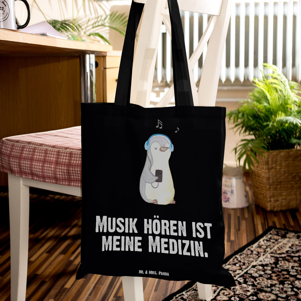 Tragetasche Pinguin Musik hören Medizin Beuteltasche, Beutel, Einkaufstasche, Jutebeutel, Stoffbeutel, Tasche, Shopper, Umhängetasche, Strandtasche, Schultertasche, Stofftasche, Tragetasche, Badetasche, Jutetasche, Einkaufstüte, Laptoptasche, Geschenk, Sport, Sportart, Hobby, Schenken, Danke, Dankeschön, Auszeichnung, Gewinn, Sportler, Musik hören, Lieblingssong