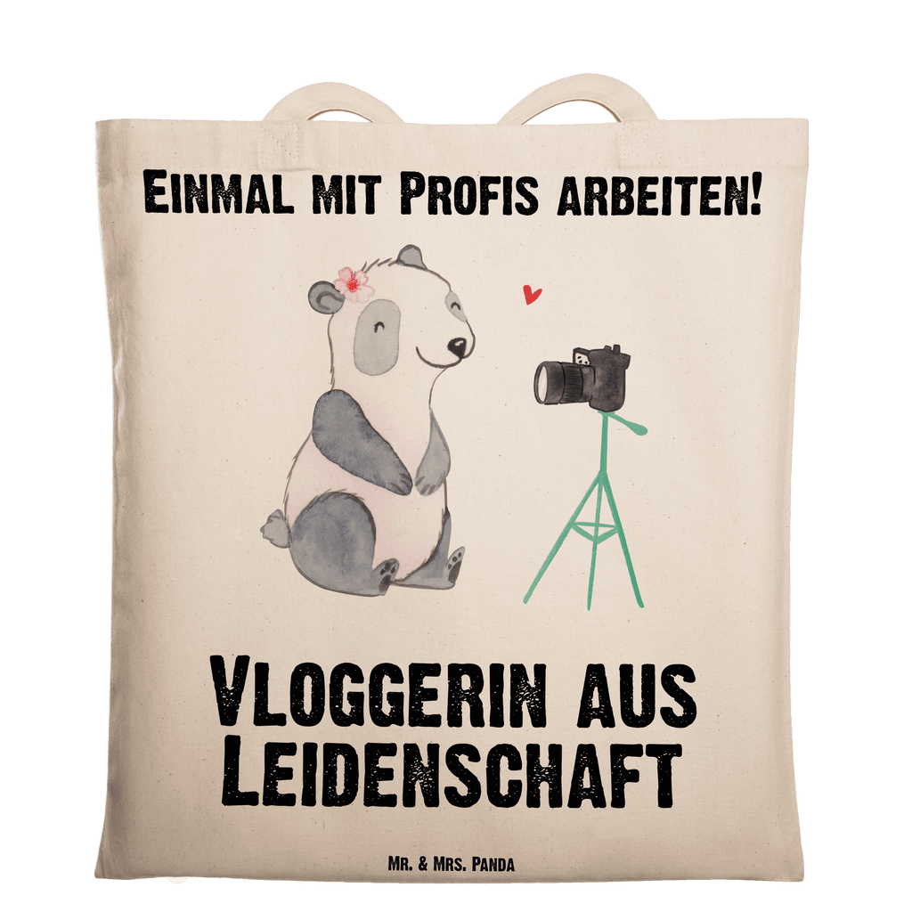 Tragetasche Vloggerin aus Leidenschaft Beuteltasche, Beutel, Einkaufstasche, Jutebeutel, Stoffbeutel, Tasche, Shopper, Umhängetasche, Strandtasche, Schultertasche, Stofftasche, Tragetasche, Badetasche, Jutetasche, Einkaufstüte, Laptoptasche, Beruf, Ausbildung, Jubiläum, Abschied, Rente, Kollege, Kollegin, Geschenk, Schenken, Arbeitskollege, Mitarbeiter, Firma, Danke, Dankeschön