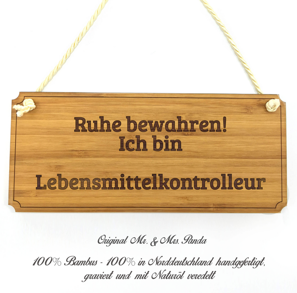 Türschild Classic Schild Lebensmittelkontrolleur Dekoschild, Schild, Wanddeko, Werbeschild, Holzschild, Reklameschild, Türschild, Küchenschild, Wandschild, Holztafel, Motivschild, Spruchschild, Landhaus, Shabby, graviert