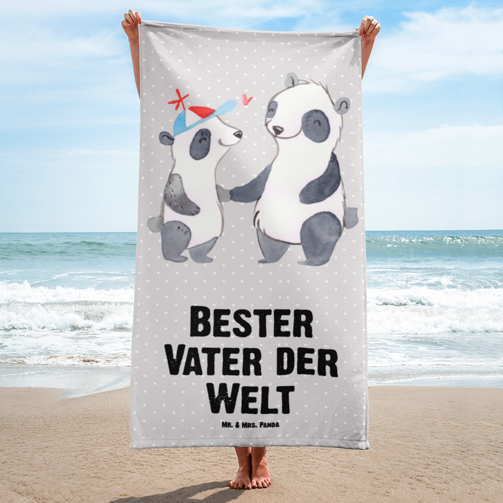 XL Badehandtuch Panda Bester Vater der Welt Handtuch, Badetuch, Duschtuch, Strandtuch, Saunatuch, für, Dankeschön, Geschenk, Schenken, Geburtstag, Geburtstagsgeschenk, Geschenkidee, Danke, Bedanken, Mitbringsel, Freude machen, Geschenktipp, Vater, Papa, Dad, Daddy, Paps, Papi, Vati, Eltern, Geschenk Vater, Mann, Familie, Bester, Kleinigkeit