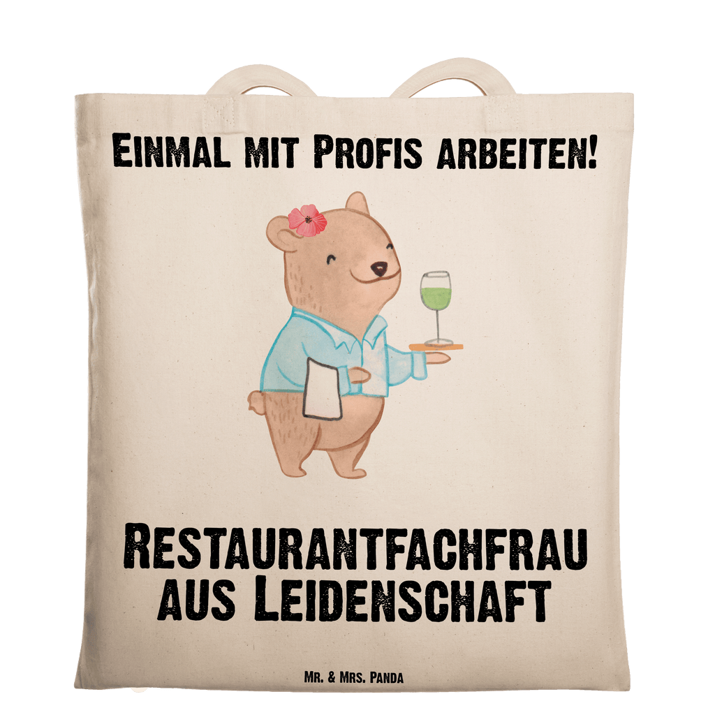 Tragetasche Restaurantfachfrau aus Leidenschaft Beuteltasche, Beutel, Einkaufstasche, Jutebeutel, Stoffbeutel, Tasche, Shopper, Umhängetasche, Strandtasche, Schultertasche, Stofftasche, Tragetasche, Badetasche, Jutetasche, Einkaufstüte, Laptoptasche, Beruf, Ausbildung, Jubiläum, Abschied, Rente, Kollege, Kollegin, Geschenk, Schenken, Arbeitskollege, Mitarbeiter, Firma, Danke, Dankeschön