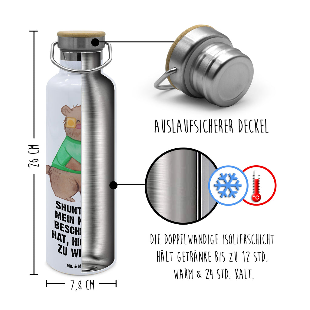 Trinkflasche Bär Shunt Thermosflasche, Isolierflasche, Edelstahl, Trinkflasche, isoliert, Wamrhaltefunktion, Sportflasche, Flasche zum Sport, Sportlerflasche, Bär, Shunt