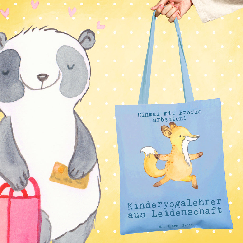 Tragetasche Kinderyogalehrer aus Leidenschaft Beuteltasche, Beutel, Einkaufstasche, Jutebeutel, Stoffbeutel, Beruf, Ausbildung, Jubiläum, Abschied, Rente, Kollege, Kollegin, Geschenk, Schenken, Arbeitskollege, Mitarbeiter, Firma, Danke, Dankeschön