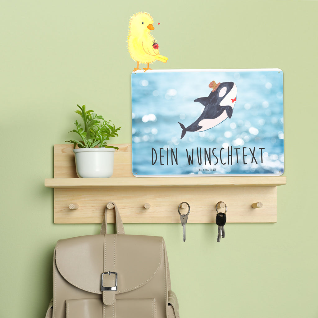 Personalisiertes Blechschild Orca Zylinder Blechschild, Metallschild, Geschenk Schild, Schild, Magnet-Metall-Schild, Deko Schild, Wandschild, Wand-Dekoration, Türschild, Meerestiere, Meer, Urlaub, Narwal, Glitter, Konfetti, Glitzer, Geburtstag, Feier, Fete, Fest, Glückwunsch, Orca