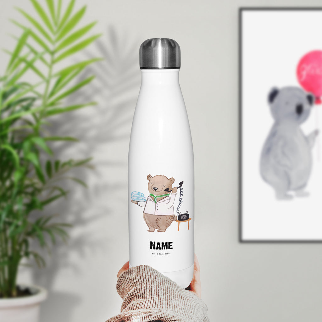 Personalisierte Thermosflasche Hotelkauffrau mit Herz Personalisierte Isolierflasche, Personalisierte Thermoflasche, Personalisierte Trinkflasche, Trinkflasche Mit Namen, Wunschname, Bedrucken, Namensflasche, Beruf, Ausbildung, Jubiläum, Abschied, Rente, Kollege, Kollegin, Geschenk, Schenken, Arbeitskollege, Mitarbeiter, Firma, Danke, Dankeschön, Hotelkauffrau, Hotelfachfrau, Hotelfachangestellte, Hotelier, Hoteleröffnung