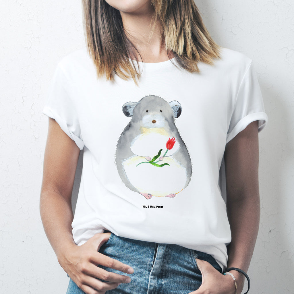 T-Shirt Standard Chinchilla Blume T-Shirt, Shirt, Tshirt, Lustiges T-Shirt, T-Shirt mit Spruch, Party, Junggesellenabschied, Jubiläum, Geburstag, Herrn, Damen, Männer, Frauen, Schlafshirt, Nachthemd, Sprüche, Tiermotive, Gute Laune, lustige Sprüche, Tiere, Chinchilla, Chinchillas, Liebeskummer, Kummer, Depressionen, traurig sein, Chaos, Glücklichsein, Büro, Büroalltag