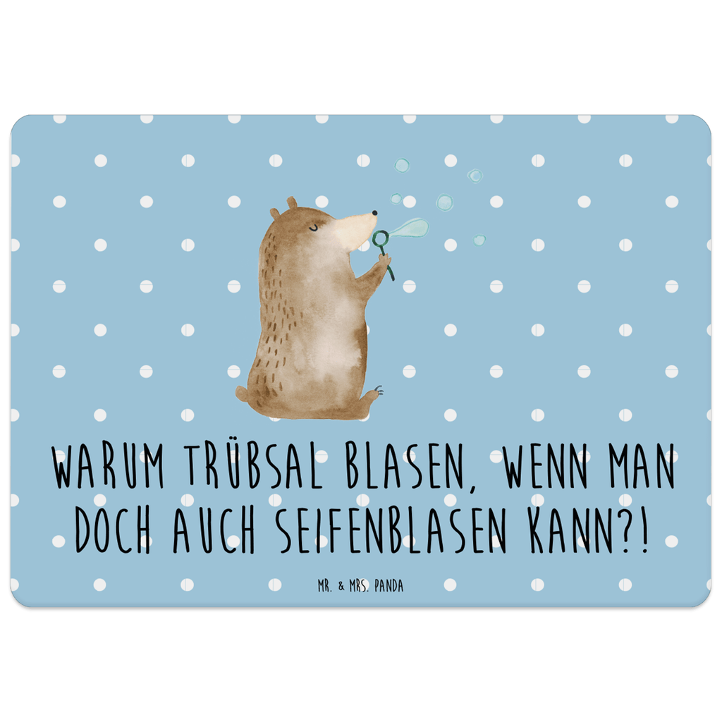 Tischset Bär Seifenblasen Tischset, Tischuntersetzer, Platzset, Tischsets abwaschbar, Tischunterlage, Bär, Teddy, Teddybär, Seifenblasen Bär Lustig Sein Glücklich Traurig Happy