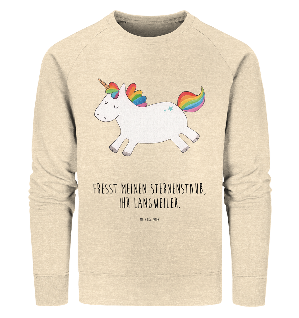 Organic Pullover Einhorn Happy Pullover, Pullover Männer, Pullover Frauen, Sweatshirt, Sweatshirt Männer, Sweatshirt Frauen, Unisex, Einhorn, Einhörner, Einhorn Deko, Pegasus, Unicorn, glücklich, fröhlich, Spaß, Freude, Lebensfreude, witzig, spannend, Lächeln, Lachen