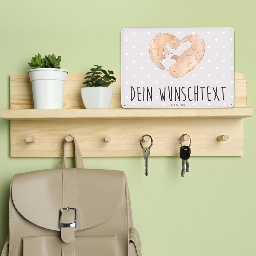 Personalisiertes Blechschild Otter Herz Blechschild, Metallschild, Geschenk Schild, Schild, Magnet-Metall-Schild, Deko Schild, Wandschild, Wand-Dekoration, Türschild, Otter, Fischotter, Seeotter, Liebe, Herz, Liebesbeweis, Liebesgeschenk, Bessere Hälfte, Love you, Jahrestag, Hochzeitstag, Verlobung, gemeinsames Leben