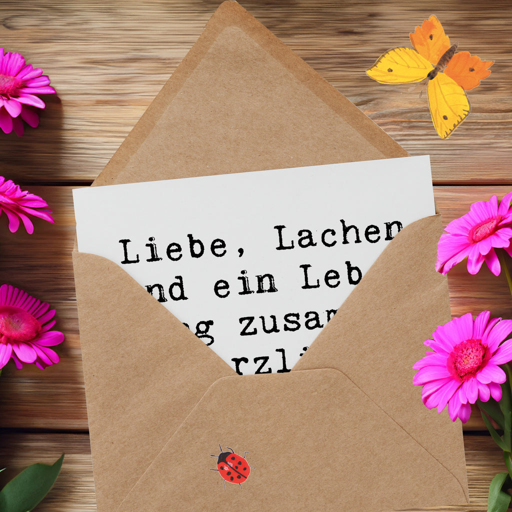 Deluxe Karte Liebe, Lachen und ein Leben lang zusammen - Herzlichen Glückwunsch zur Hochzeit! Karte, Grußkarte, Klappkarte, Einladungskarte, Glückwunschkarte, Hochzeitskarte, Geburtstagskarte, Hochwertige Grußkarte, Hochwertige Klappkarte, Hochzeit, Hochzeitsgeschenk, Ehe, Hochzeitsfeier, Trauung, Trauungsgeschenk, Verlobungsfeier, Verlobungsgeschenk, Hochzeitsgeschenkideen, Hochzeitsgeschenke für Brautpaar