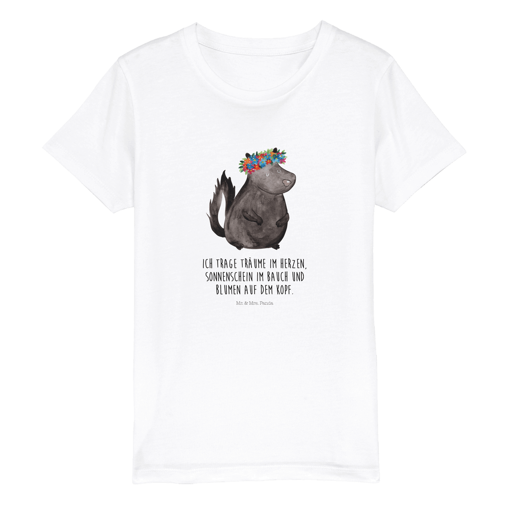 Organic Kinder T-Shirt Stinktier Mädchen Kinder T-Shirt, Kinder T-Shirt Mädchen, Kinder T-Shirt Jungen, Stinktier, Skunk, Wildtier, Raubtier, Stinker, Stinki, Yoga, Namaste, Lebe, Liebe, Lache