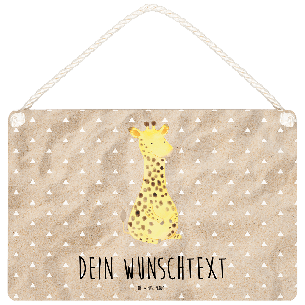 Personalisiertes Deko Schild Giraffe Zufrieden Dekoschild, Deko Schild, Schild, Tür Schild, Türschild, Holzschild, Wandschild, Wanddeko, Afrika, Wildtiere, Giraffe, Zufrieden, Glück, Abenteuer