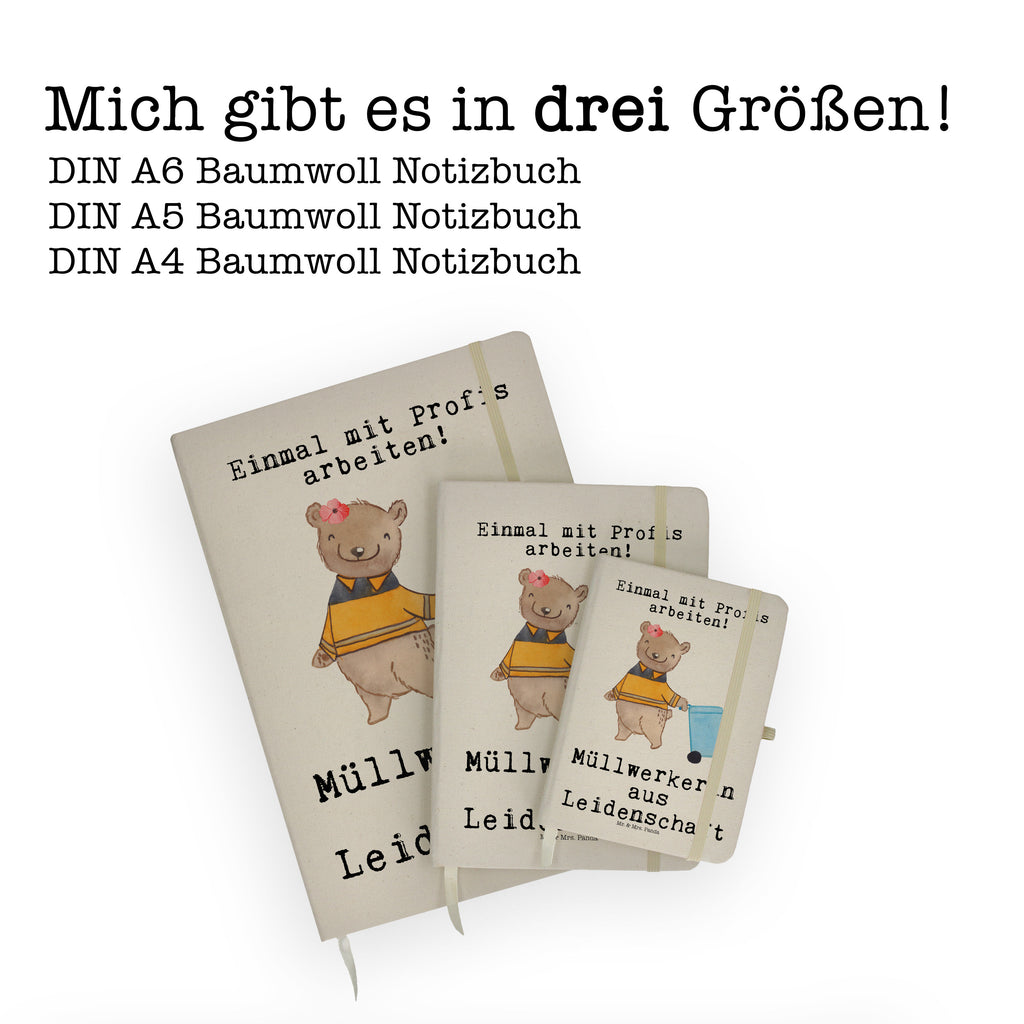 Baumwoll Notizbuch Müllwerkerin aus Leidenschaft Notizen, Eintragebuch, Tagebuch, Notizblock, Adressbuch, Journal, Kladde, Skizzenbuch, Notizheft, Schreibbuch, Schreibheft, Beruf, Ausbildung, Jubiläum, Abschied, Rente, Kollege, Kollegin, Geschenk, Schenken, Arbeitskollege, Mitarbeiter, Firma, Danke, Dankeschön, Müllwerkerin, Fachkraft Kreislauf- und Abfallwirtschaft, Müllentsorgerin, Kehrichtfrau, Müllfrau, Müllfahreriin