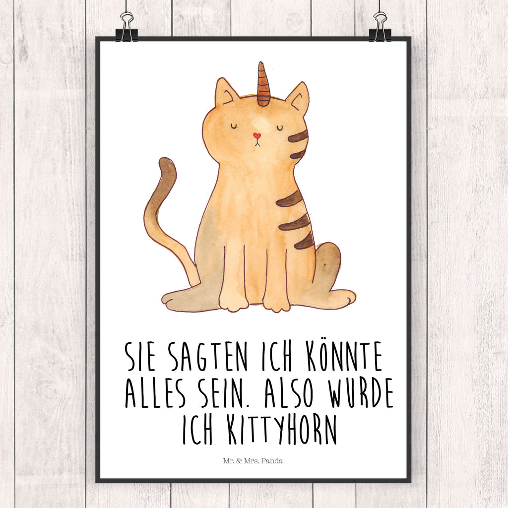 Poster Einhorn Katze Poster, Wandposter, Bild, Wanddeko, Küchenposter, Kinderposter, Wanddeko Bild, Raumdekoration, Wanddekoration, Handgemaltes Poster, Mr. & Mrs. Panda Poster, Designposter, Kunstdruck, Posterdruck, Einhorn, Einhörner, Einhorn Deko, Pegasus, Unicorn, Katzer, Mieze, Regenbogen, Glitzer, Einhornpower, Erwachsenwerden, Katze, Katzenhorn, Einhornkatze, Kittyhorn