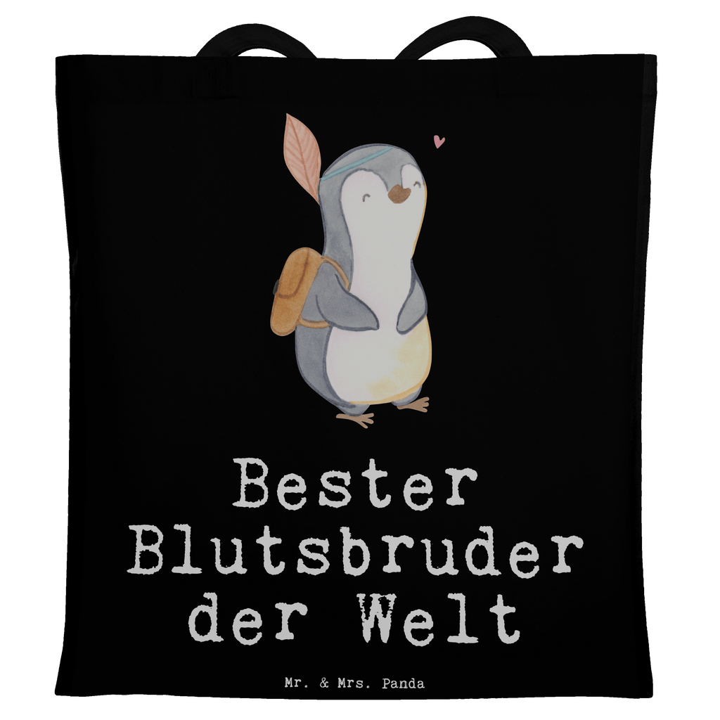 Tragetasche Pinguin Bester Blutsbruder der Welt Beuteltasche, Beutel, Einkaufstasche, Jutebeutel, Stoffbeutel, Tasche, Shopper, Umhängetasche, Strandtasche, Schultertasche, Stofftasche, Tragetasche, Badetasche, Jutetasche, Einkaufstüte, Laptoptasche, für, Dankeschön, Geschenk, Schenken, Geburtstag, Geburtstagsgeschenk, Geschenkidee, Danke, Bedanken, Mitbringsel, Freude machen, Geschenktipp, Abteilungsleiter, Leiter, Geschäftsführer, Vorgesetzter, Kollege, Arbeit, Büro, Abschiedsgeschenk, Ruhestand, Abschied, Chef