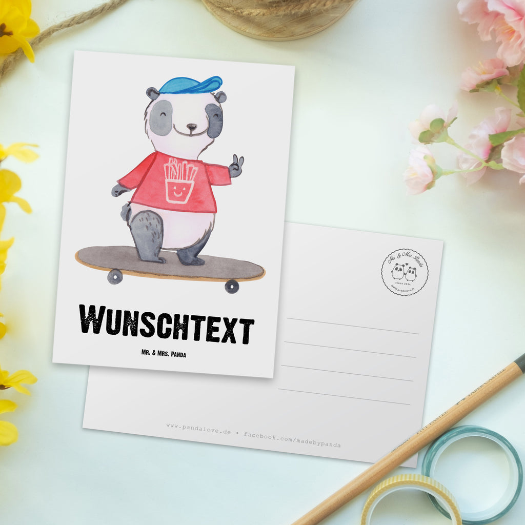 Personalisierte Postkarte Panda Longboard fahren Postkarte mit Namen, Postkarte bedrucken, Postkarte mit Wunschtext, Postkarte personalisierbar, Geschenkkarte mit Namen, Grußkarte mit Namen, Karte mit Namen, Einladung mit Namen, Ansichtskarte mit Namen, Geschenkkarte mit Wunschtext, Grußkarte mit Wunschtext, Karte mit Wunschtext, Einladung mit Wunschtext, Ansichtskarte mit Wunschtext, Geschenk, Sport, Sportart, Hobby, Schenken, Danke, Dankeschön, Auszeichnung, Gewinn, Sportler, Longboard fahren, Skaten