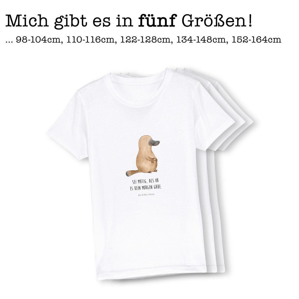 Organic Kinder T-Shirt Schnabeltier mutig Kinder T-Shirt, Kinder T-Shirt Mädchen, Kinder T-Shirt Jungen, Meerestiere, Meer, Urlaub, Schnabeltier, Mut, mutig, Lebensweisheit, Schnabeltiere, Motivation, Training, Büro, Arbeit, Neuanfang, Neustart, Weltreise, Raodtrip