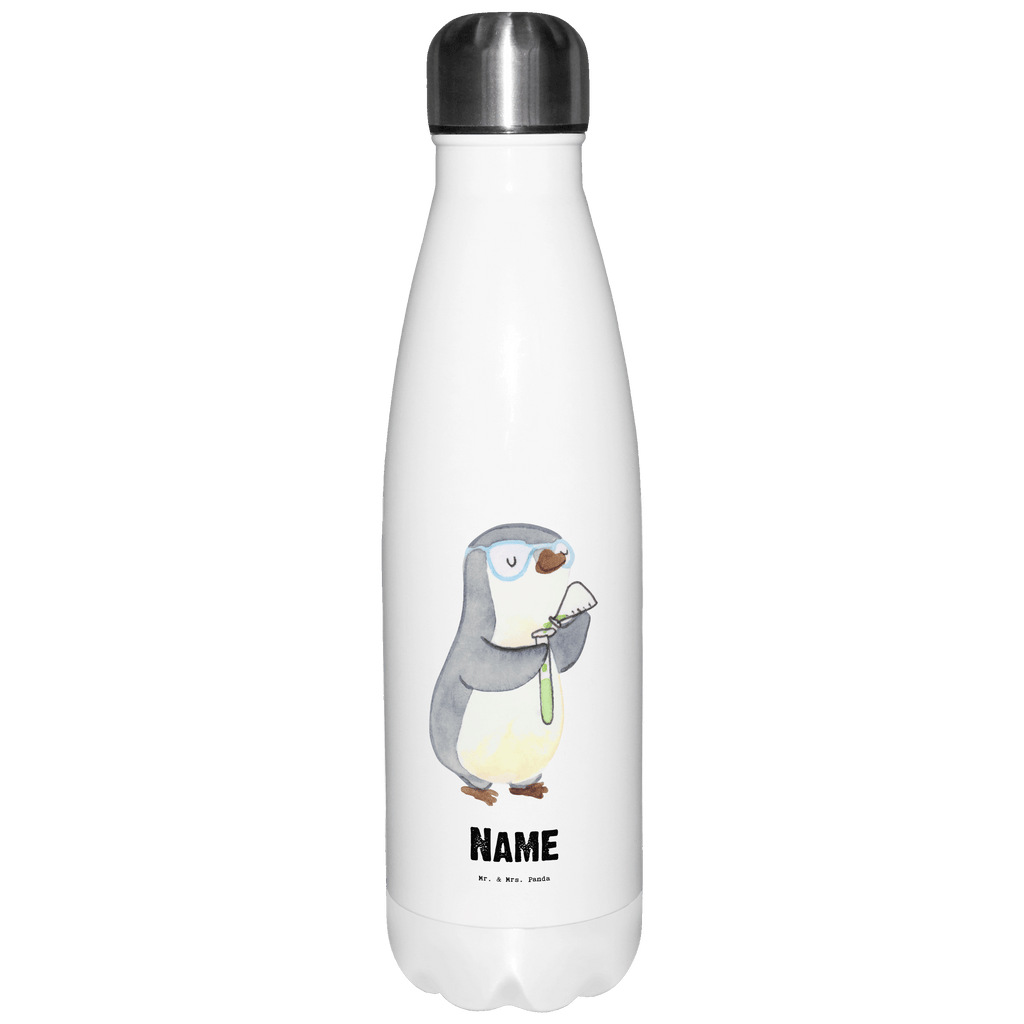 Personalisierte Thermosflasche Chemiker mit Herz Personalisierte Isolierflasche, Personalisierte Thermoflasche, Personalisierte Trinkflasche, Trinkflasche Mit Namen, Wunschname, Bedrucken, Namensflasche, Beruf, Ausbildung, Jubiläum, Abschied, Rente, Kollege, Kollegin, Geschenk, Schenken, Arbeitskollege, Mitarbeiter, Firma, Danke, Dankeschön, Chemiker, Chemielaborant, Naturwissenschaftler, Labor, Studium, Forschung, Wissenschaftler