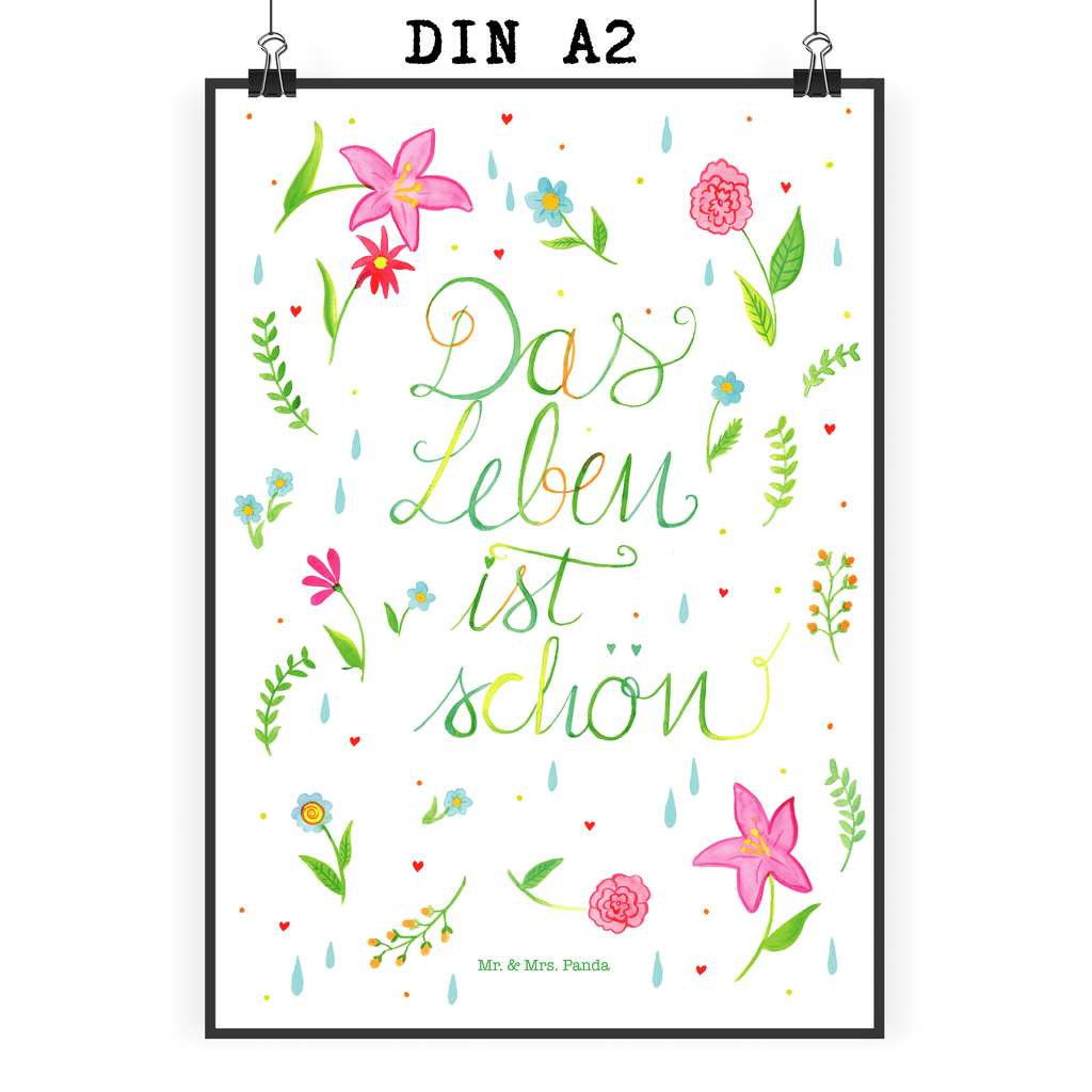 Poster Blumen Leben Poster, Wandposter, Bild, Wanddeko, Küchenposter, Kinderposter, Wanddeko Bild, Raumdekoration, Wanddekoration, Handgemaltes Poster, Mr. & Mrs. Panda Poster, Designposter, Kunstdruck, Posterdruck, Blumen Deko, Frühlings Deko, Sommer Deko, Dekoration, positive Botschaft, Naturliebhaber, Outdoor, Natur, Abenteuer, Blumen, Blümchen, Das Leben ist schön, Spruch über das Leben, Motivation Spruch, fröhlich sein, glücklich sein