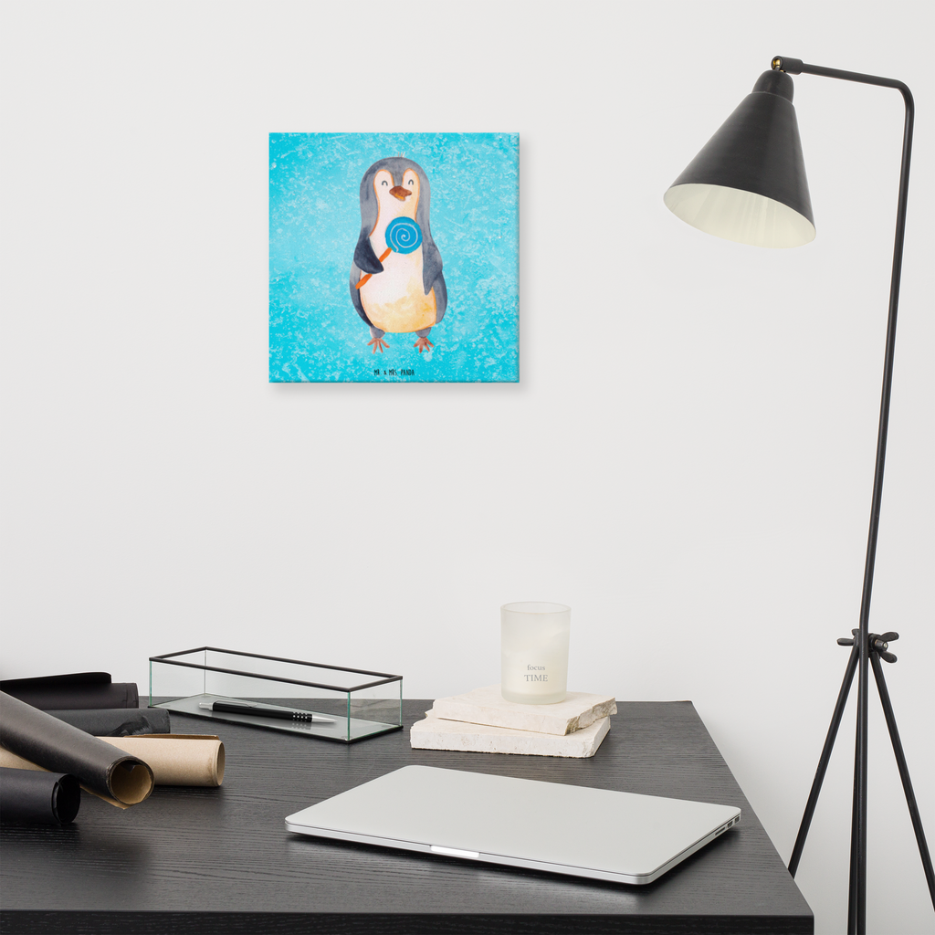 Leinwand Bild Pinguin Lolli Leinwand, Bild, Kunstdruck, Wanddeko, Dekoration, Pinguin, Pinguine, Lolli, Süßigkeiten, Blödsinn, Spruch, Rebell, Gauner, Ganove, Rabauke