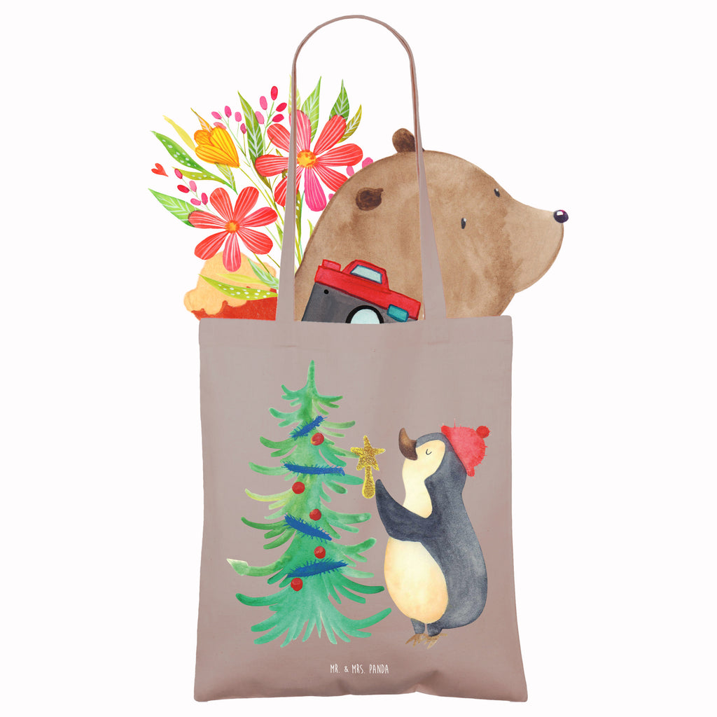 Tragetasche Pinguin Weihnachtsbaum Beuteltasche, Beutel, Einkaufstasche, Jutebeutel, Stoffbeutel, Tasche, Shopper, Umhängetasche, Strandtasche, Schultertasche, Stofftasche, Tragetasche, Badetasche, Jutetasche, Einkaufstüte, Laptoptasche, Winter, Weihnachten, Weihnachtsdeko, Nikolaus, Advent, Heiligabend, Wintermotiv, Pinguin