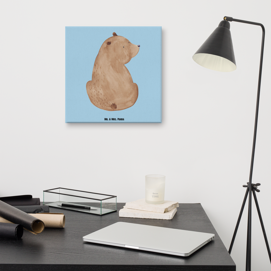 Leinwand Bild Bär Schulterblick Leinwand, Bild, Kunstdruck, Wanddeko, Dekoration, Bär, Teddy, Teddybär, Selbstachtung, Weltansicht, Motivation, Bären, Bärenliebe, Weisheit