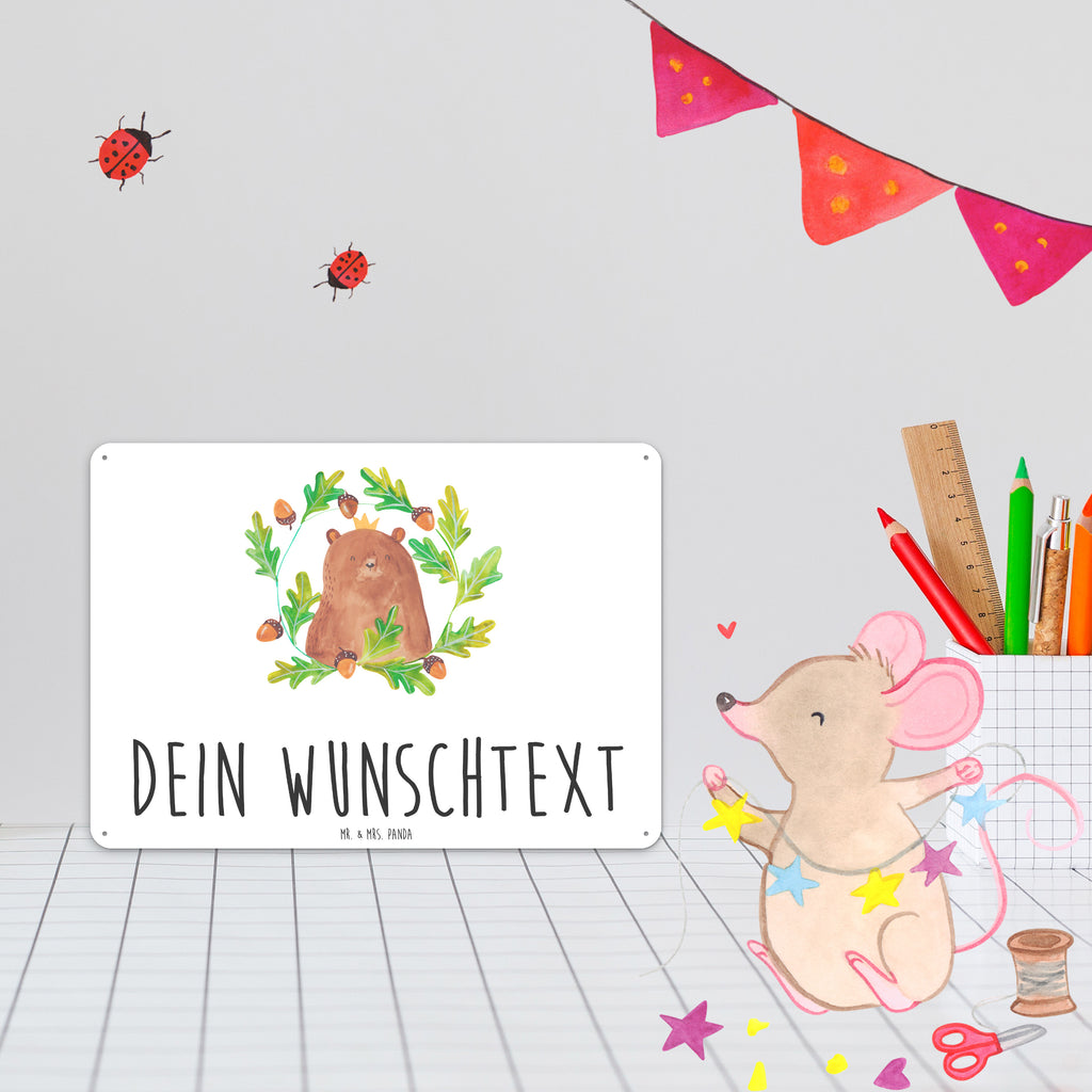 Personalisiertes Blechschild Bär König Blechschild, Metallschild, Geschenk Schild, Schild, Magnet-Metall-Schild, Deko Schild, Wandschild, Wand-Dekoration, Türschild, Bär, Teddy, Teddybär, Papa, Papa Bär, bester Vater, bester Papa, weltbester Papa, Vatertag, Vater, Dad, Daddy, Papi