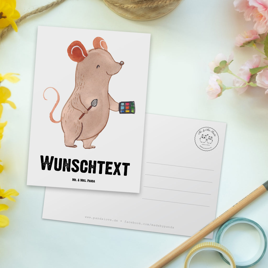 Personalisierte Postkarte Kosmetiker mit Herz Postkarte mit Namen, Postkarte bedrucken, Postkarte mit Wunschtext, Postkarte personalisierbar, Geschenkkarte mit Namen, Grußkarte mit Namen, Karte mit Namen, Einladung mit Namen, Ansichtskarte mit Namen, Geschenkkarte mit Wunschtext, Grußkarte mit Wunschtext, Karte mit Wunschtext, Einladung mit Wunschtext, Ansichtskarte mit Wunschtext, Beruf, Ausbildung, Jubiläum, Abschied, Rente, Kollege, Kollegin, Geschenk, Schenken, Arbeitskollege, Mitarbeiter, Firma, Danke, Dankeschön, Kosmetiker, Make Up Artist, Maskenbildner, Visagist, Beauty Salon, Kosmetikstudio, Eröffnung