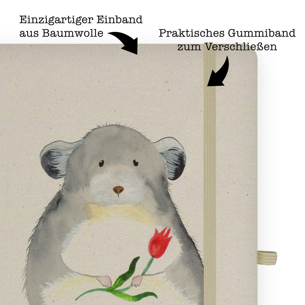 Baumwoll Notizbuch Chinchilla Blume Notizen, Eintragebuch, Tagebuch, Notizblock, Adressbuch, Journal, Kladde, Skizzenbuch, Notizheft, Schreibbuch, Schreibheft, Tiermotive, Gute Laune, lustige Sprüche, Tiere, Chinchilla, Chinchillas, Liebeskummer, Kummer, Depressionen, traurig sein, Chaos, Glücklichsein, Büro, Büroalltag