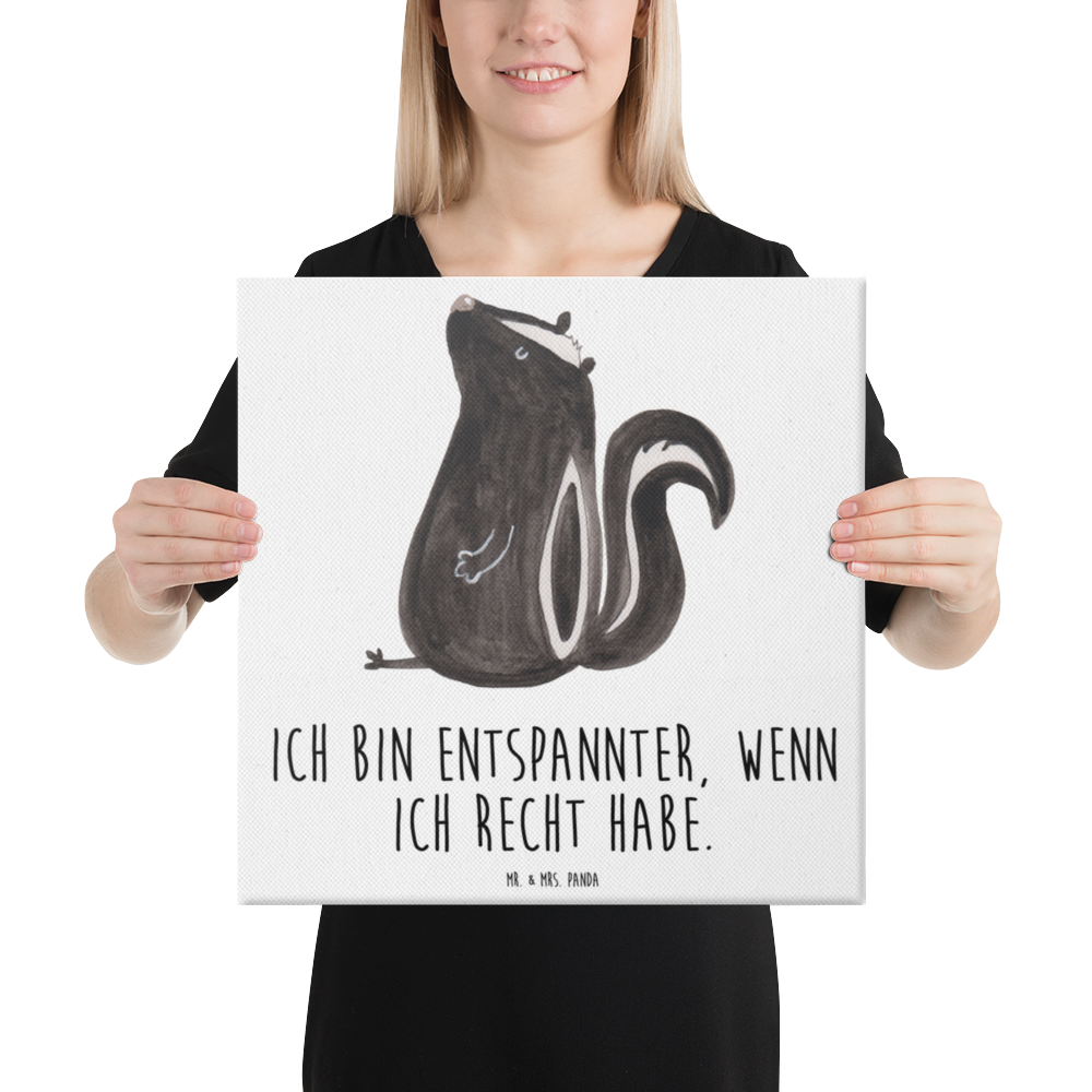 Leinwand Bild Stinktier Sitzen Leinwand, Bild, Kunstdruck, Wanddeko, Dekoration, Stinktier, Skunk, Wildtier, Raubtier, Stinker, Stinki, Spruch, Büro, Recht, Besserwisser