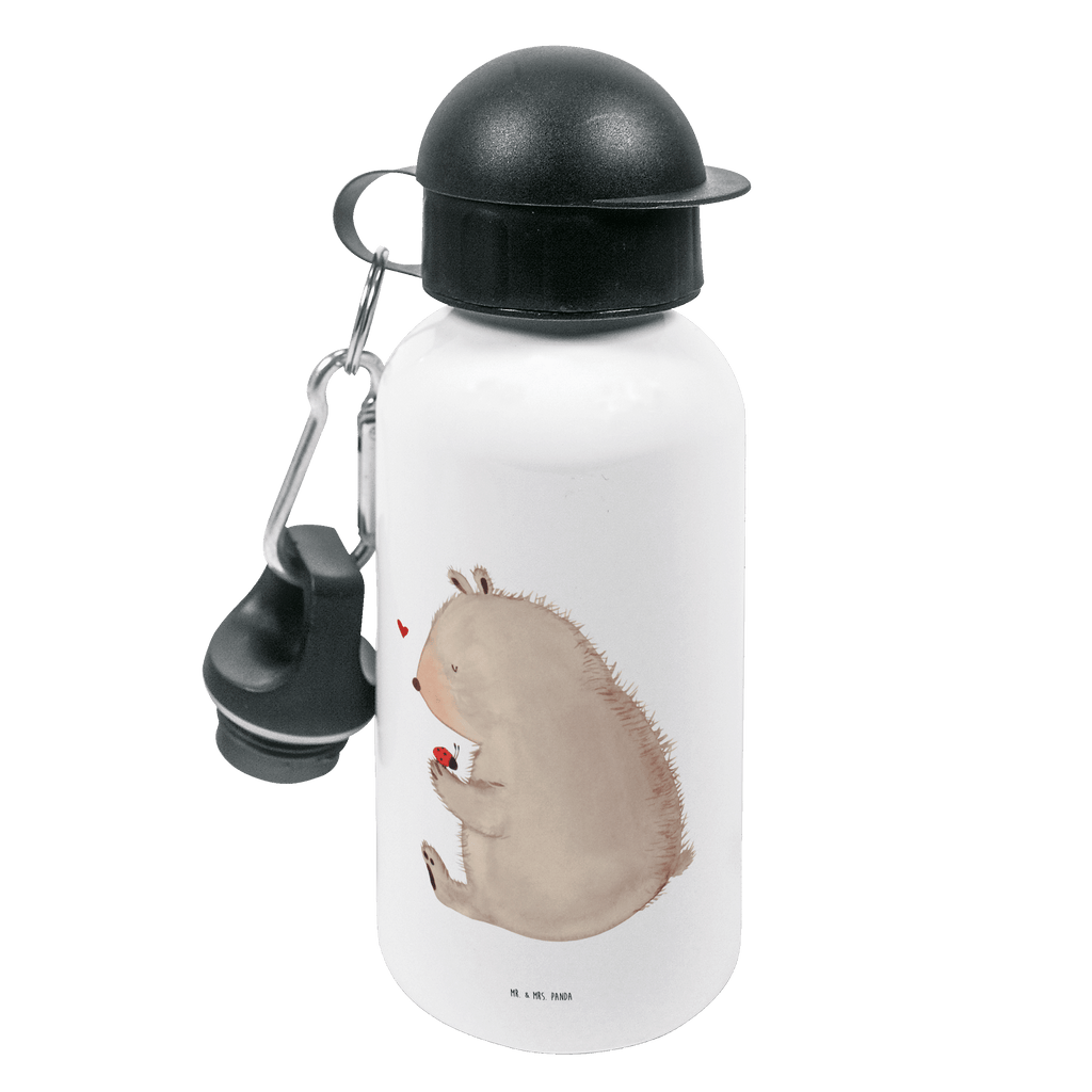 Kindertrinkflasche Bär mit Marienkäfer Kindertrinkflasche, Kinder Trinkflasche, Trinkflasche, Flasche, Kinderflasche, Kinder, Kids, Kindergarten Flasche, Grundschule, Jungs, Mädchen, Bär, Teddy, Teddybär, Marienkäfer, Liebe, Freiheit, Motivation, Das Leben ist schön