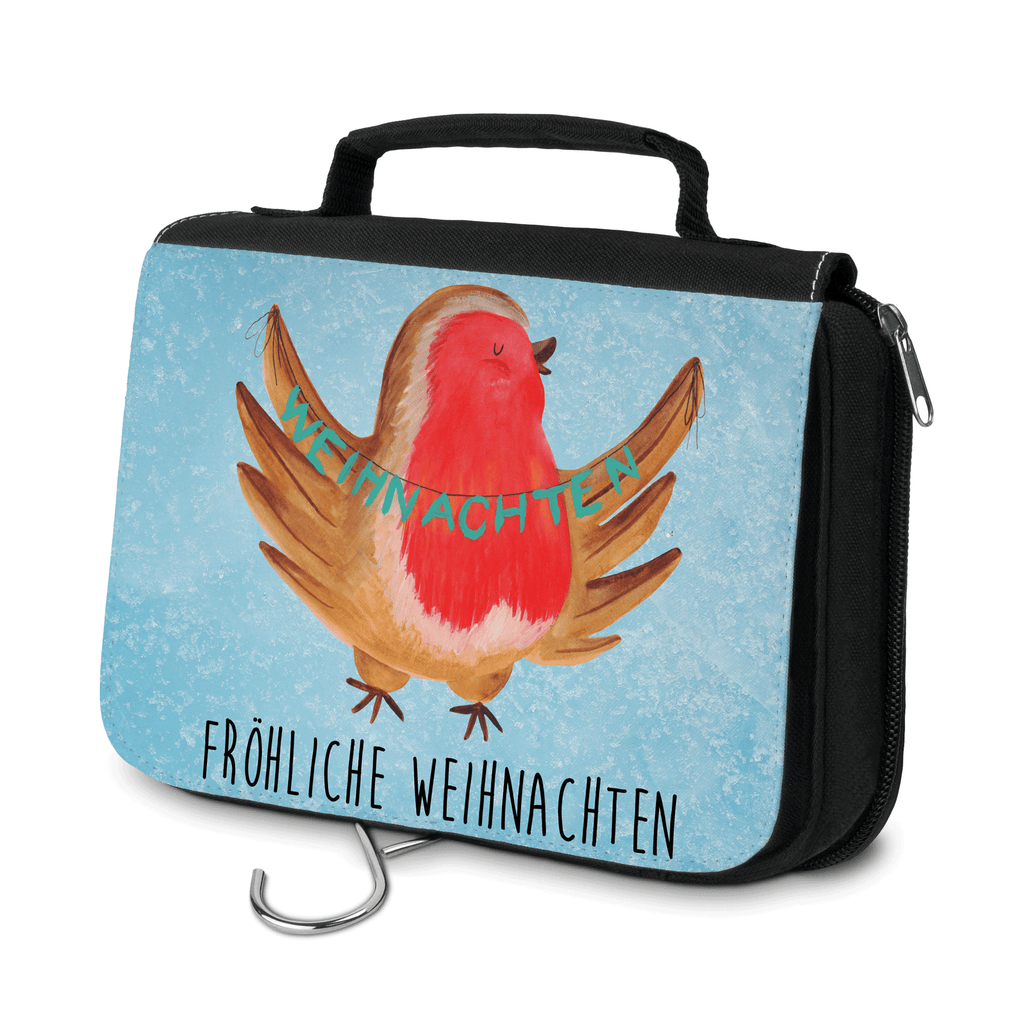 Kulturbeutel Rotkehlchen Weihnachten Kulturbeutel, Zum Aufhängen, Waschtasche, Kosmetiktasche, Damen, Herren, Aufbewahrungstasche, Schminktasche, Kosmetikbeutel, Organizer, Kulturtasche, Schminkutensil, Winter, Weihnachten, Weihnachtsdeko, Nikolaus, Advent, Heiligabend, Wintermotiv, Frohe Weihnachten, Weihnachtsmotiv, Weihnachtsgruß, Vogel, xmas