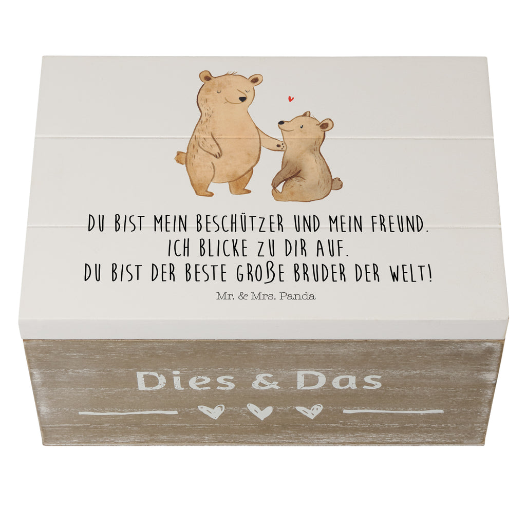 Holzkiste Bär Großer Bruder Holzkiste, Kiste, Schatzkiste, Truhe, Schatulle, XXL, Erinnerungsbox, Erinnerungskiste, Dekokiste, Aufbewahrungsbox, Geschenkbox, Geschenkdose, Familie, Vatertag, Muttertag, Bruder, Schwester, Mama, Papa, Oma, Opa, Großer Bruder, Geschwister, bester Bruder, Brudi, Bär, Bären