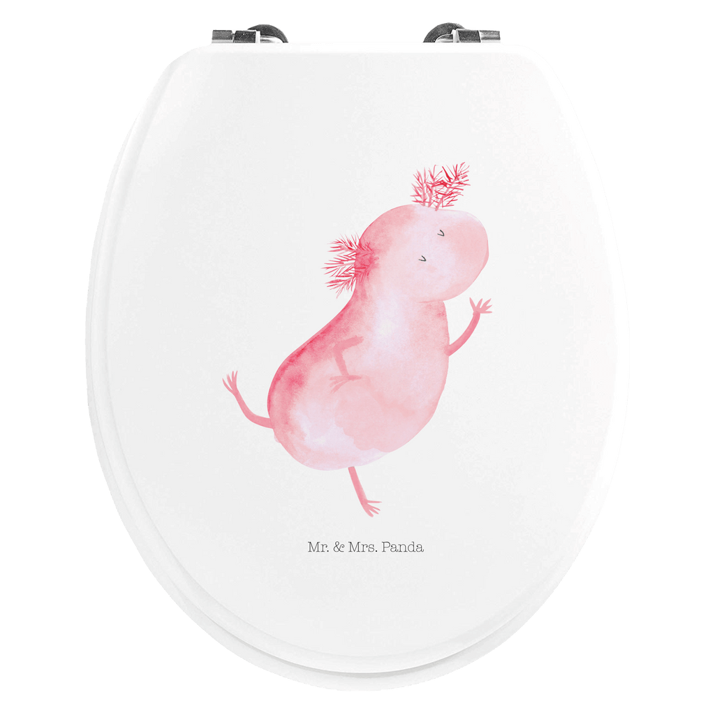 Motiv WC Sitz Axolotl Tanzen Klobrille, Klodeckel, Toilettendeckel, WC-Sitz, Toilette, Axolotl, Molch, Axolot, Schwanzlurch, Lurch, Lurche, Dachschaden, Sterne, verrückt, Freundin, beste Freundin