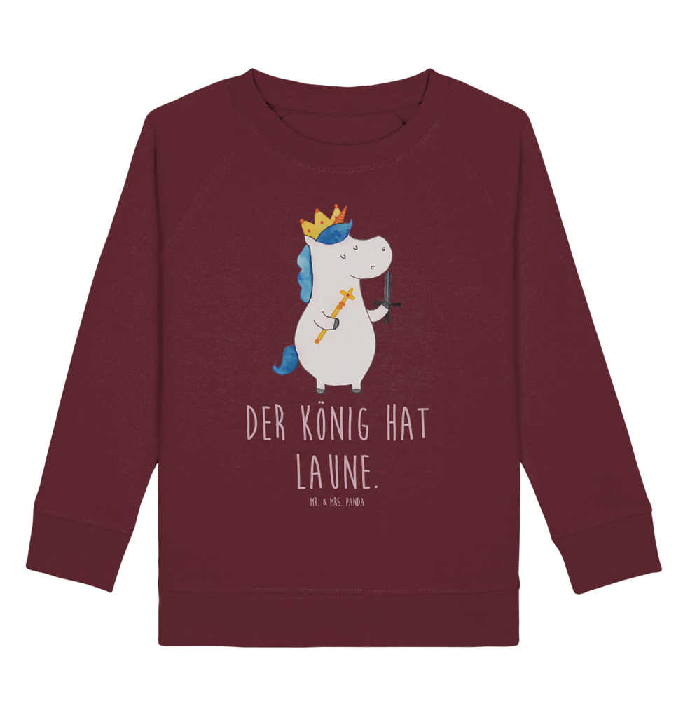 Organic Kinder Pullover Einhorn König mit Schwert Kinder Pullover, Kinder Sweatshirt, Jungen, Mädchen, Einhorn, Einhörner, Einhorn Deko, Pegasus, Unicorn, König, Ritter, Mittelalter