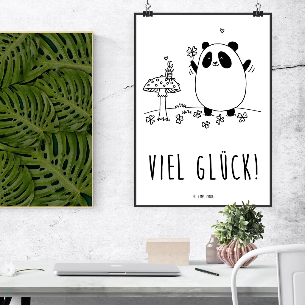 Poster Panda Glück Poster, Wandposter, Bild, Wanddeko, Küchenposter, Kinderposter, Wanddeko Bild, Raumdekoration, Wanddekoration, Handgemaltes Poster, Mr. & Mrs. Panda Poster, Designposter, Kunstdruck, Posterdruck